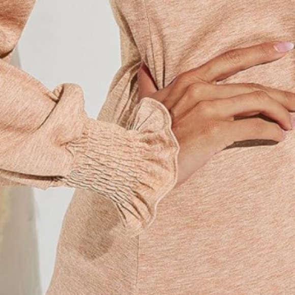 Romanstii Women's Casual V-Neck Tee Loose Puff Long Sleeve Tops Tunic Blouses - Picture 8 of 12